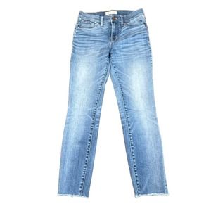 Madewell High Riser Skinny Jeans Raw Hem Ankle Women's Size 26 (26x25) Stretch